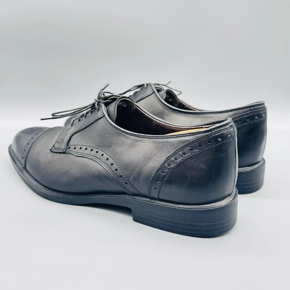 Allen Edmonds Shoes Mens 13 Black Leather Cap Toe Derby Dress Comfort Classic